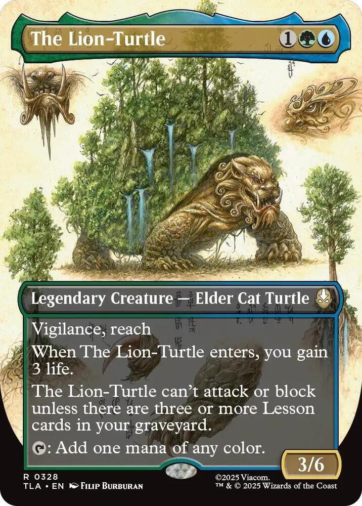 The Lion-Turtle (Borderless) FOIL – Avatar The Last Airbender (TLA) NM MTG