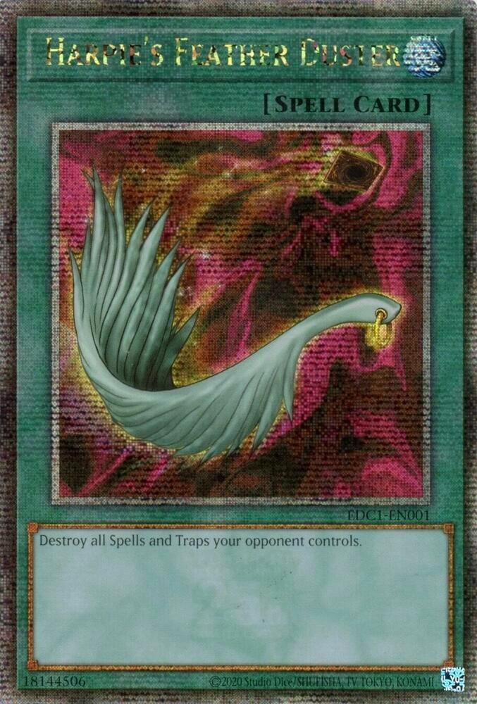 Harpie’s Feather Duster Yu-Gi-Oh! EDC1-EN001 Quarter Century Secret Rare SEALED