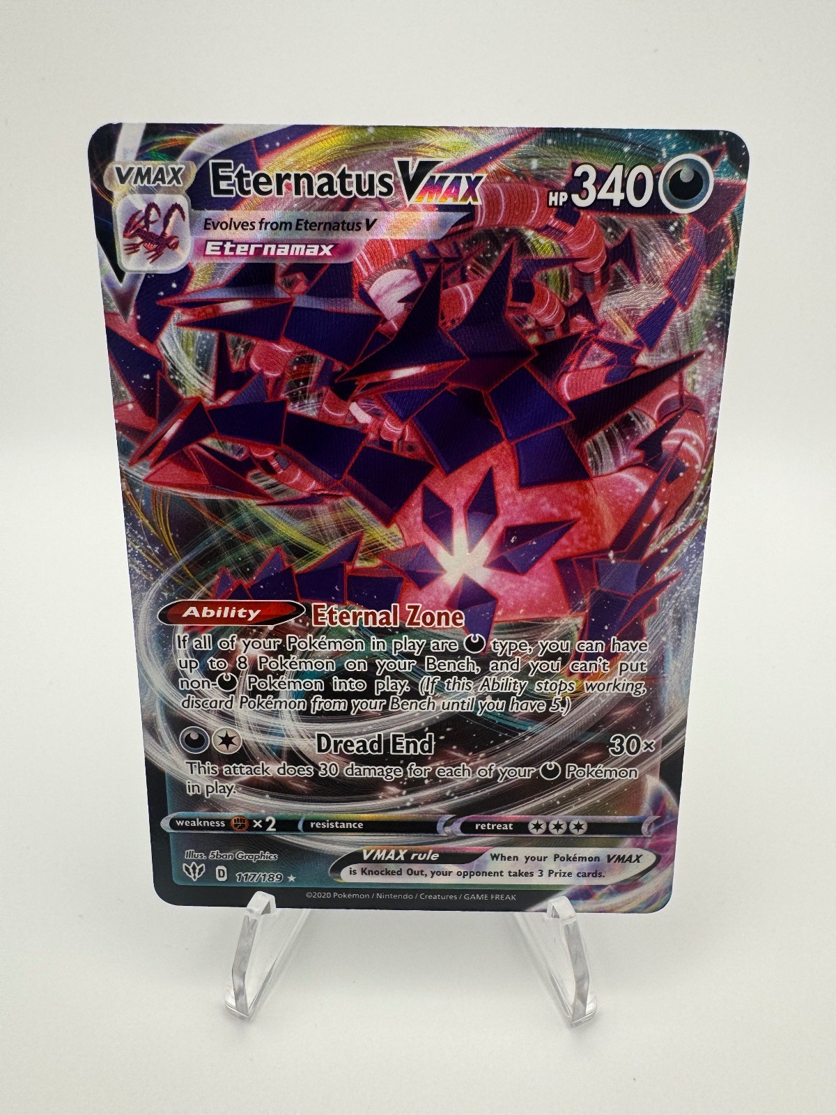 Eternatus VMAX 117/189 Holo VMAX Rare Darkness Ablaze Pokemon Near Mint