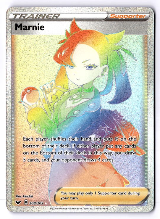 Marnie (Secret) Secret Rare SWSH01: Sword & Shield Base Set 208/202 NM