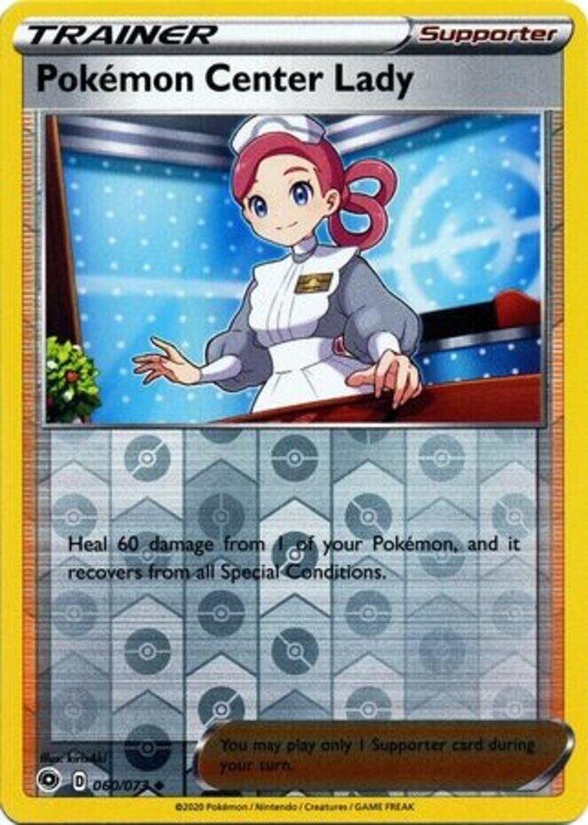 Pokemon – Pokemon Center Lady – 060/073 – Reverse Holo – Champions Path – NM/M