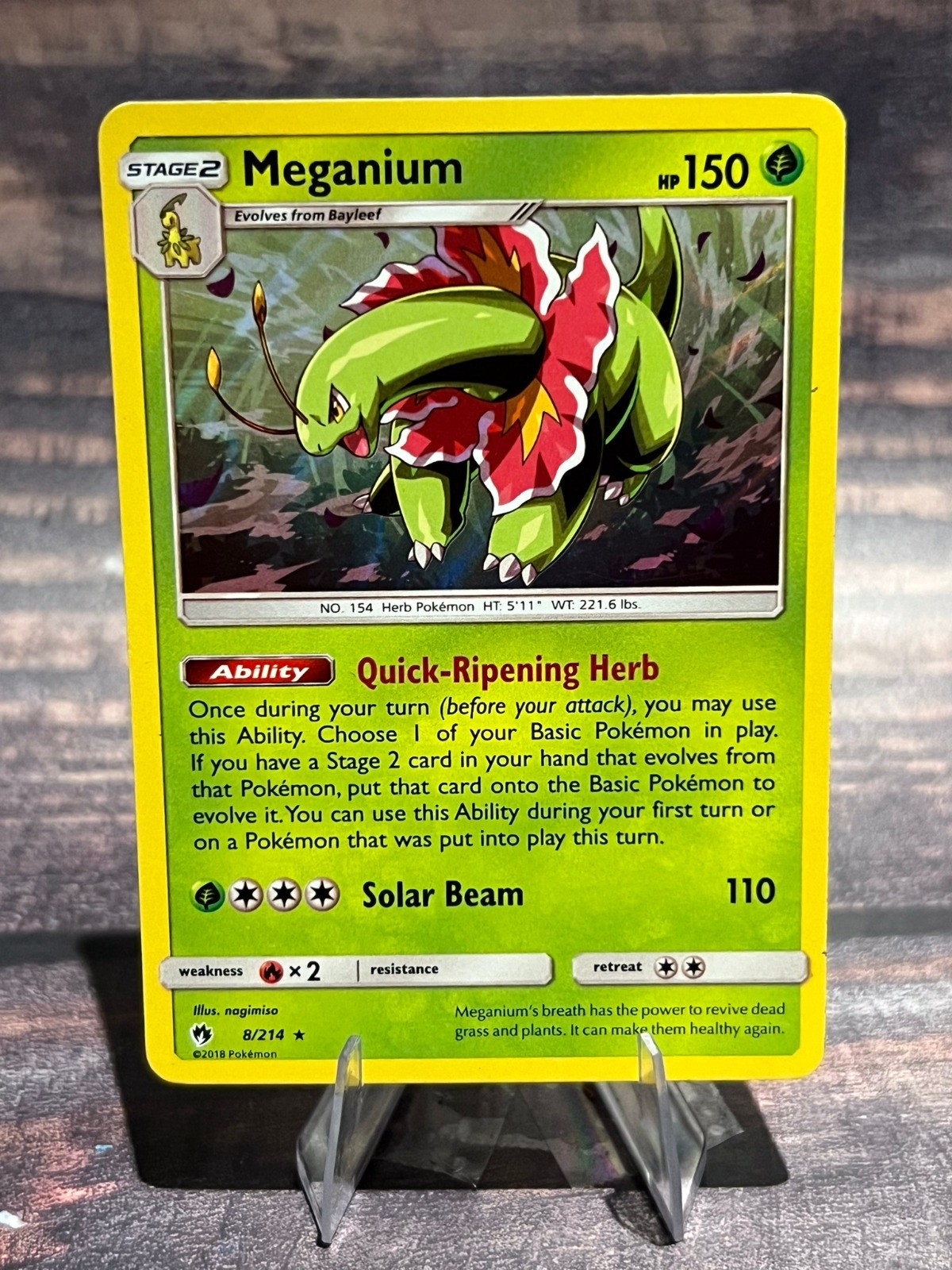 Meganium 8/214 Holo Rare SM – Lost Thunder Pokemon TCG