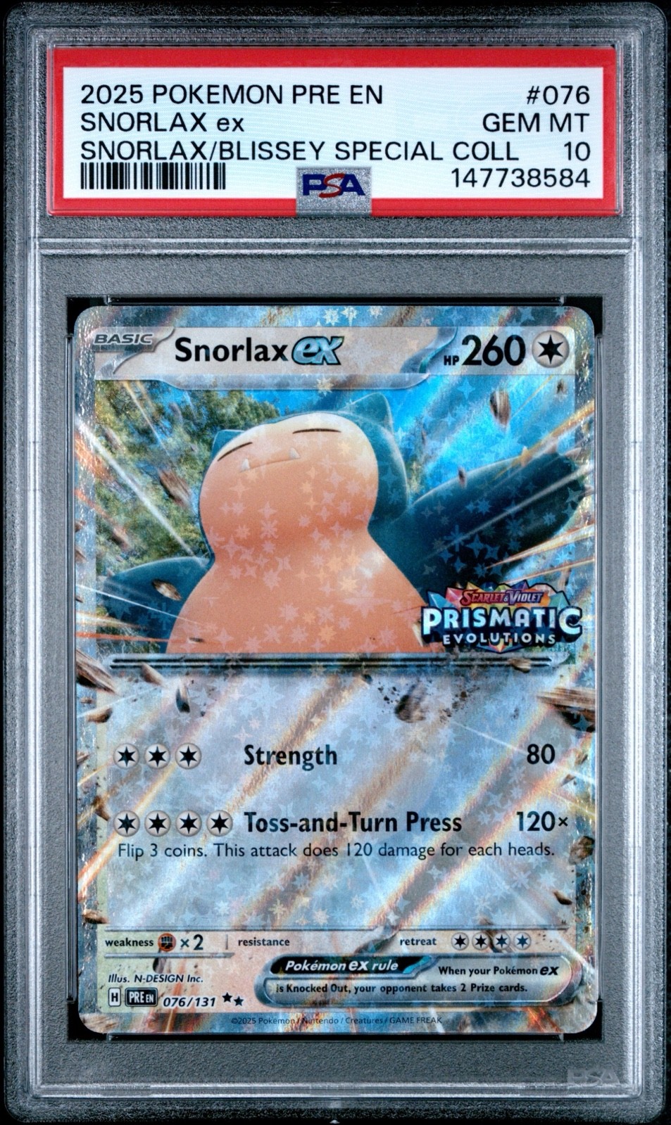 Snorlax ex 076/131 Sv: Prismatic Evolutions Holo