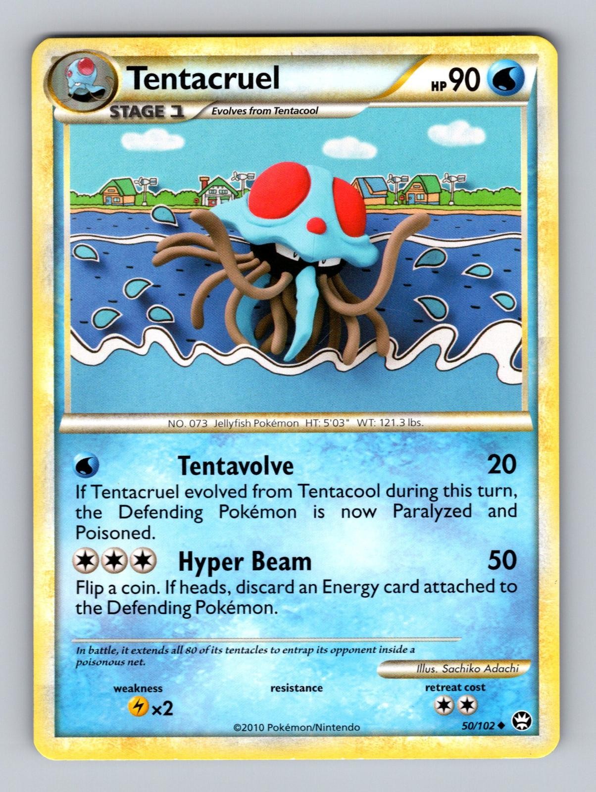 Tentacruel 50/102 Uncommon HGSS Triumphant Pokemon Lightly Played