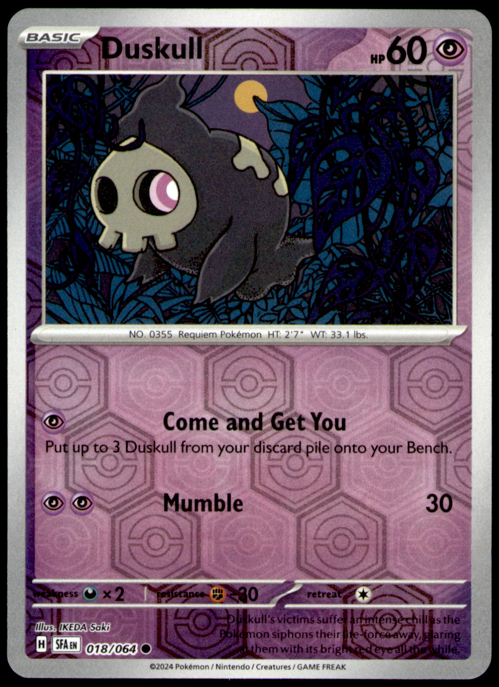 Duskull – SV: Shrouded Fable 018/064 Reverse Holo NM IKEDA Saki