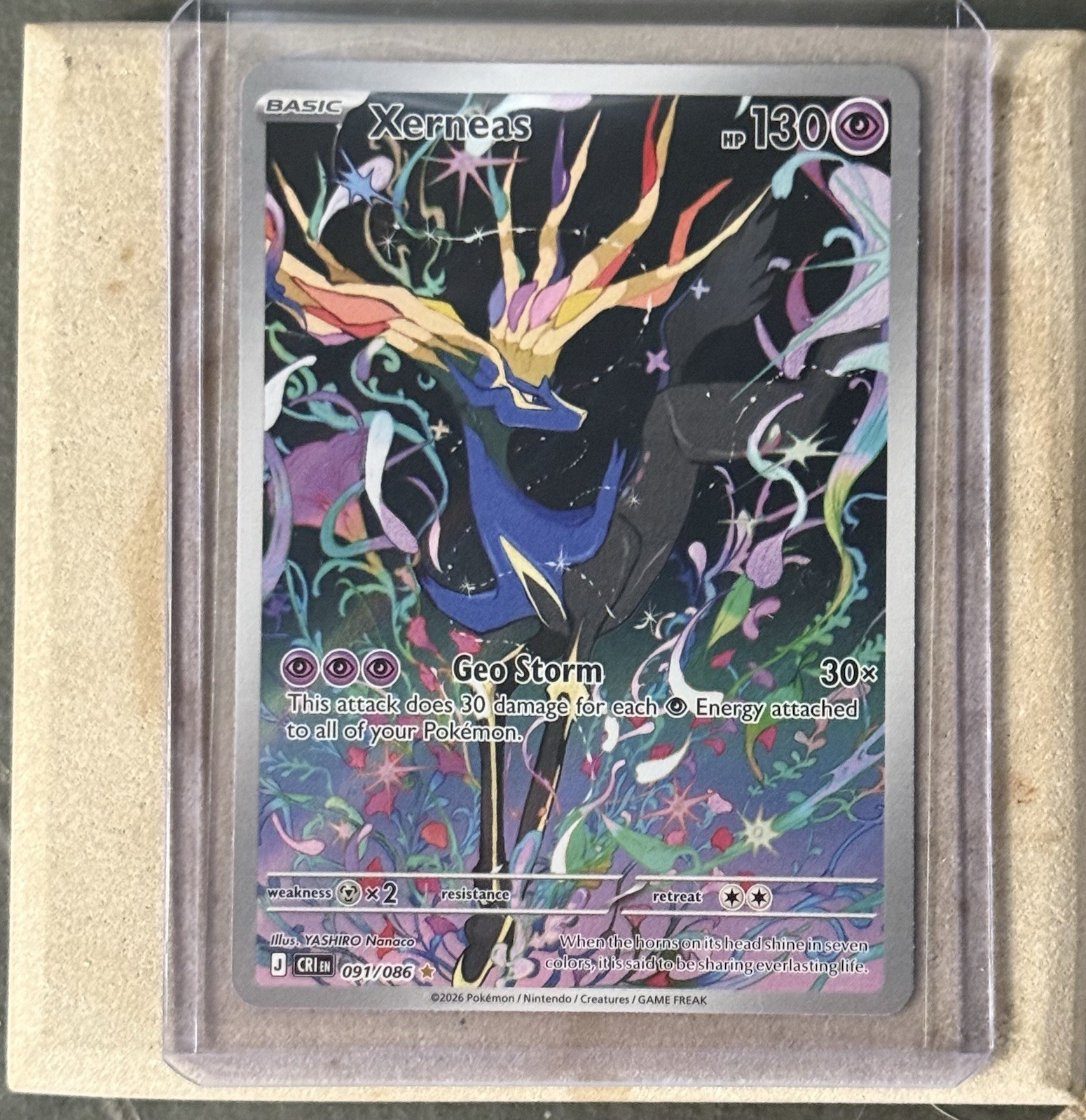 Pokemon Xerneas 091/086 Chaos Rising Illustration Rare IR NM English CRI