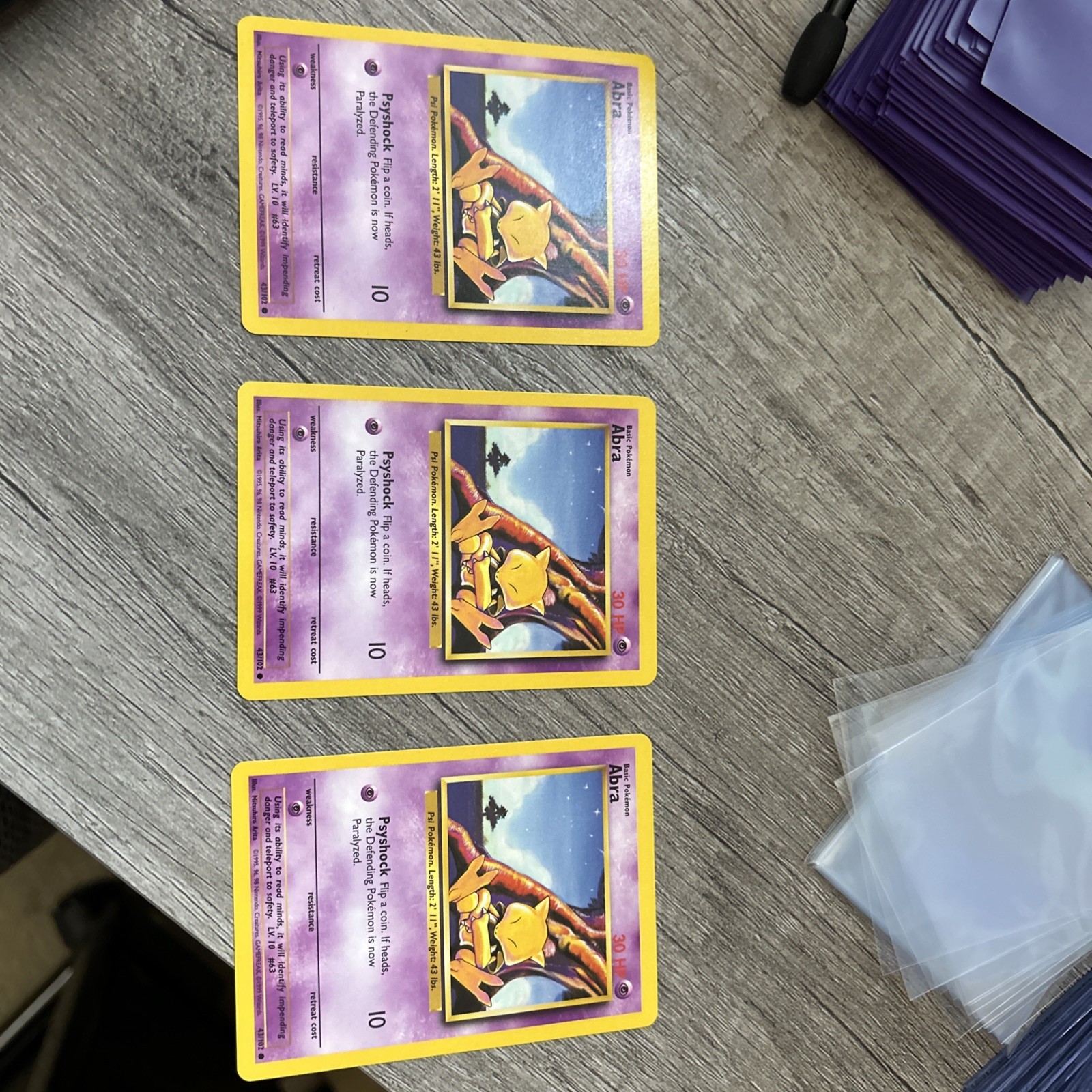 Abra 43/102 Psychic Base Set Vintage Pokémon Common Card TCG