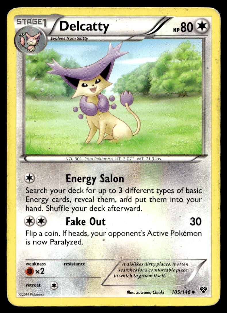Delcatty 105/146 Pokemon Card XY Uncommon 80 HP Lightly Played H54