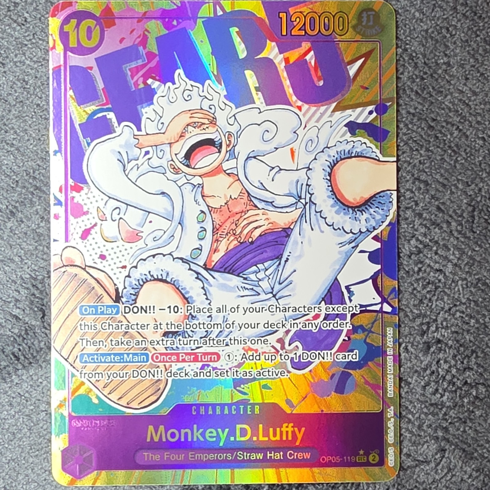 Bandai One Piece Card Game Monkey D. Luffy OP05-119 Secret Rare Alt Art Foil