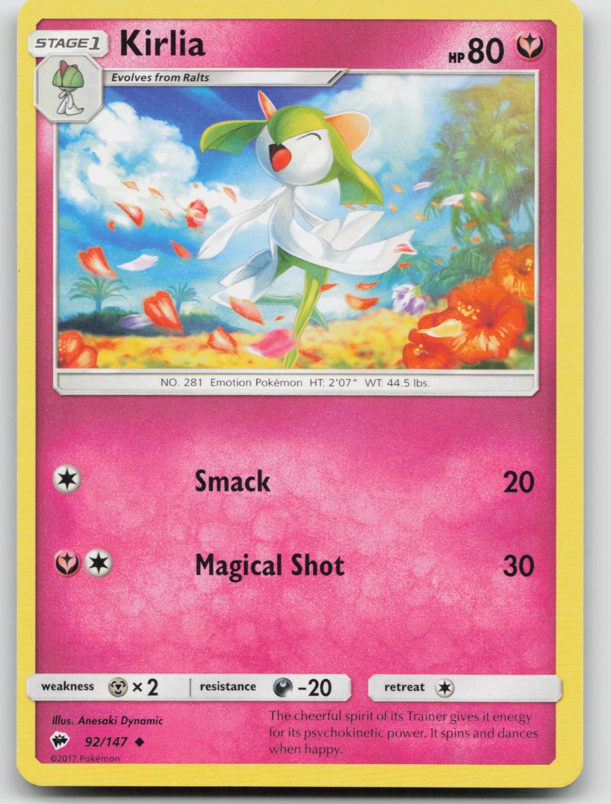 Kirlia 92/147 Burning Shadows Pokemon NM