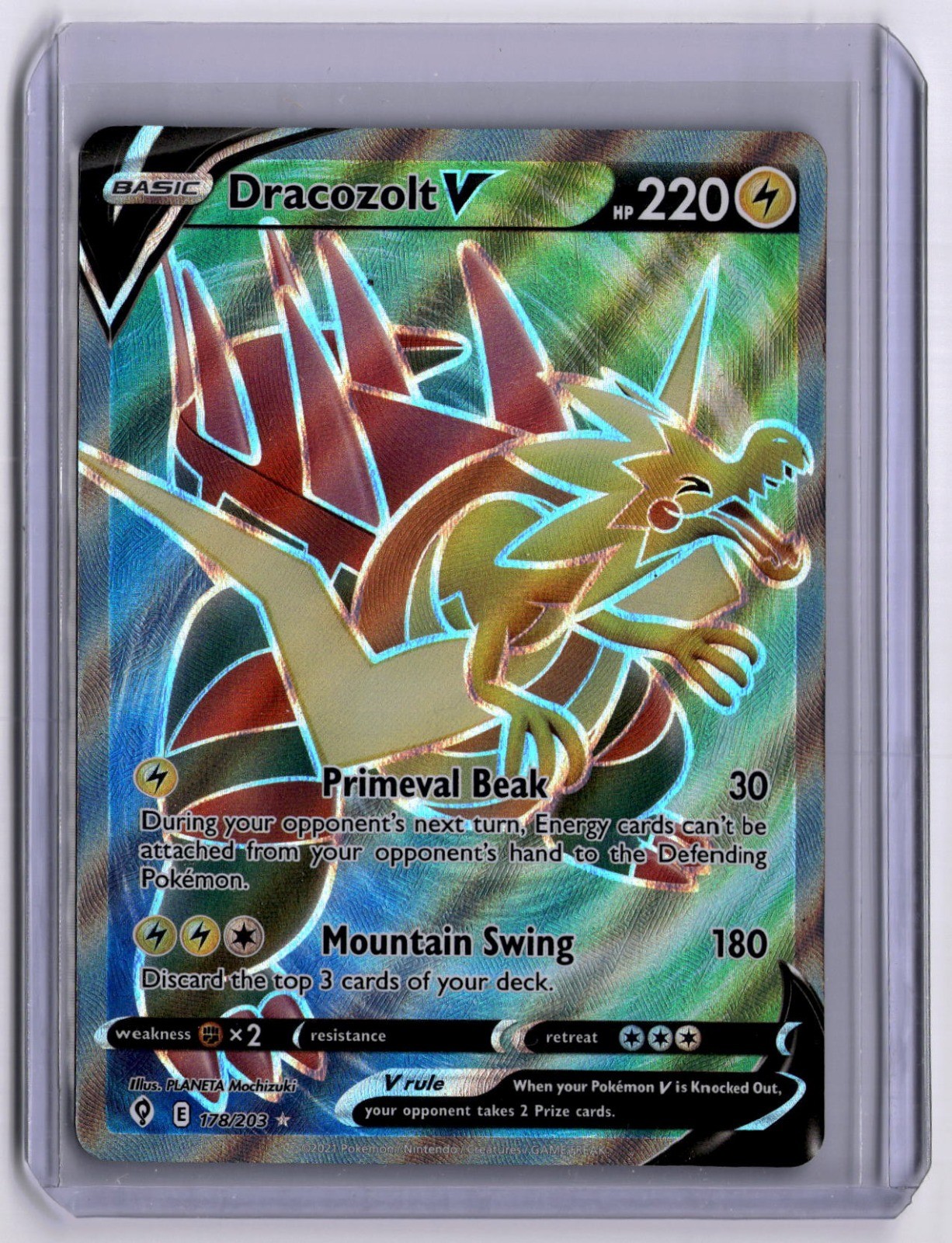 Dracozolt V (Full Art) Ultra Rare SWSH07: Evolving Skies 178/203 NM
