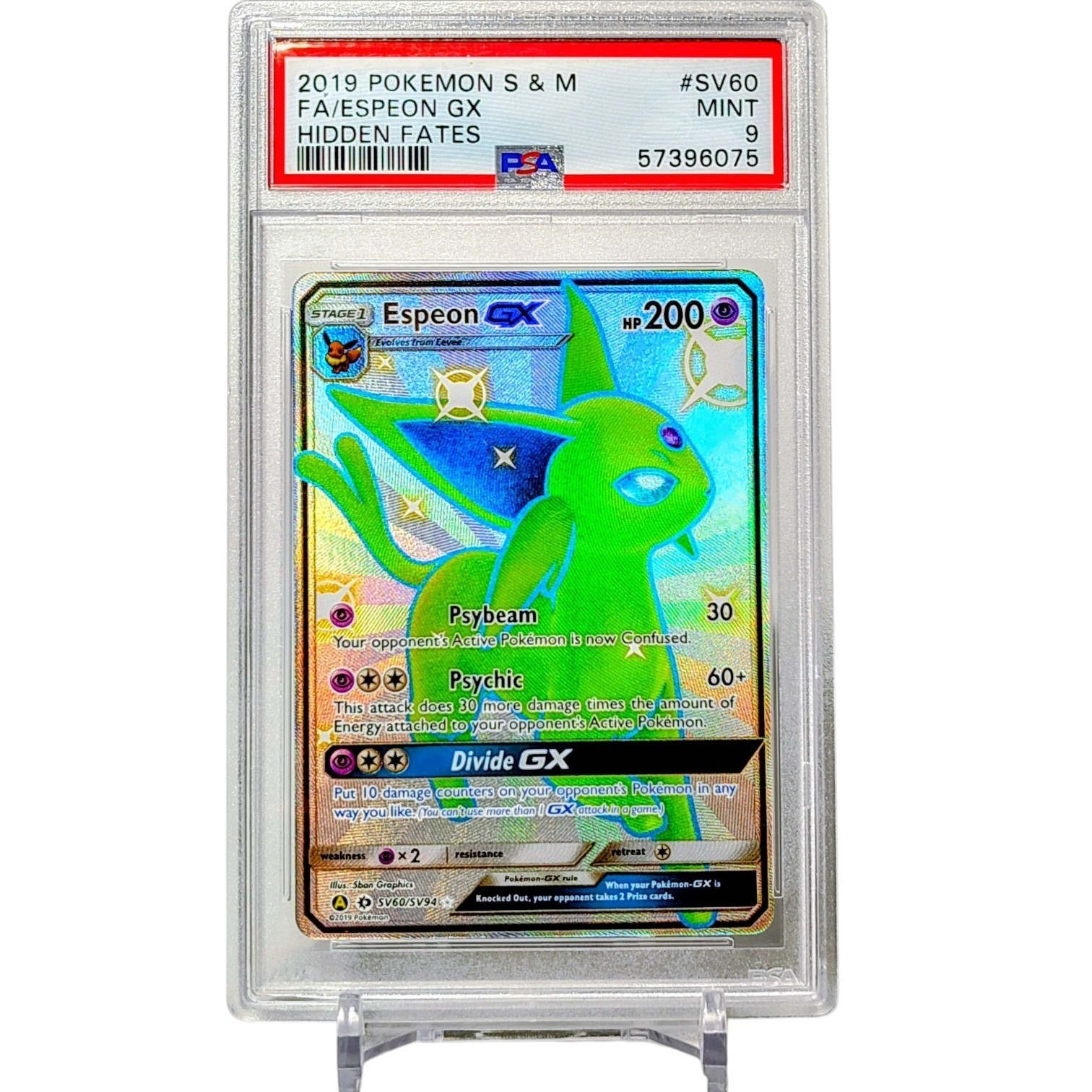 Espeon GX SV60 Hidden Fates SV60/SV94 Shiny Vault Pokemon Cards TCG 2019 NM