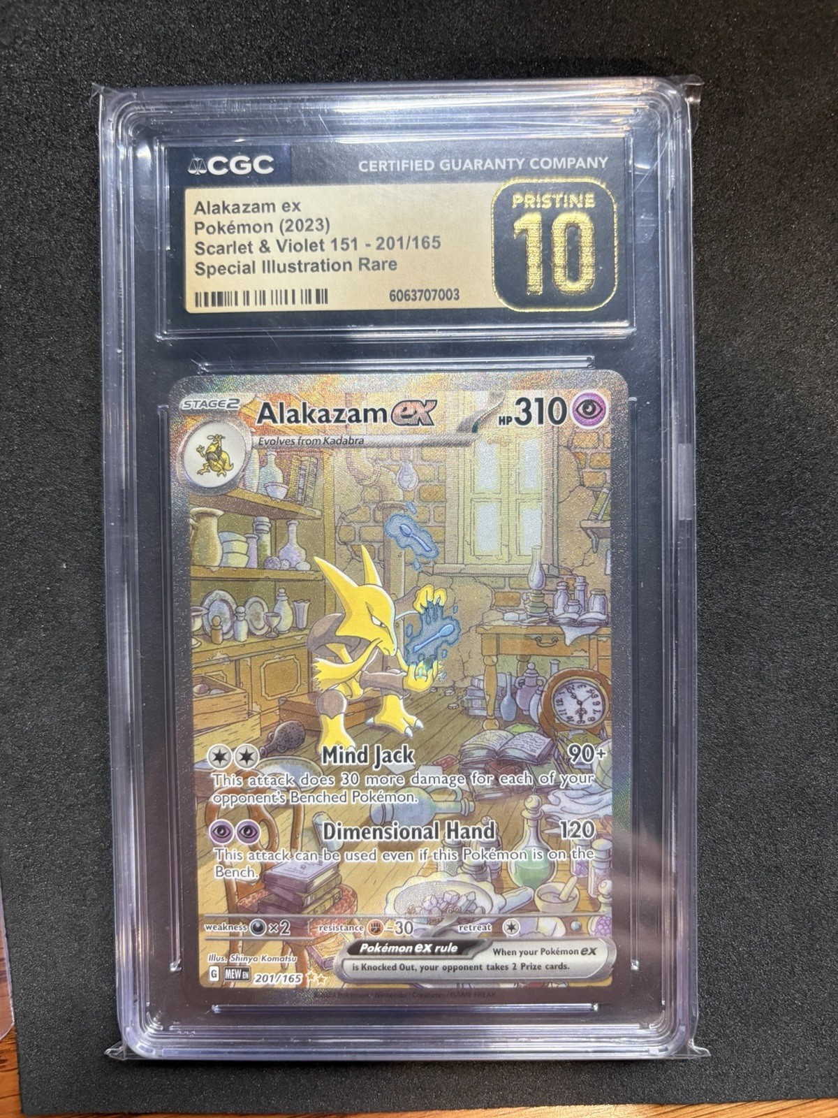 2023 POKEMON EN-151 #201 ALAKAZAM EX CGC PRISTINE 10
