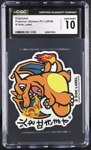 ✨✨✨ CGC 10 2018 Pokémon B-Side Label Stickers Charizard