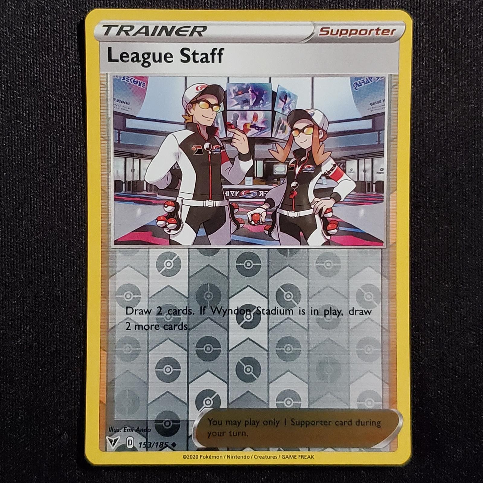 League Staff 153/185 Reverse Holo Uncommon Vivid Voltage Pokemon MP