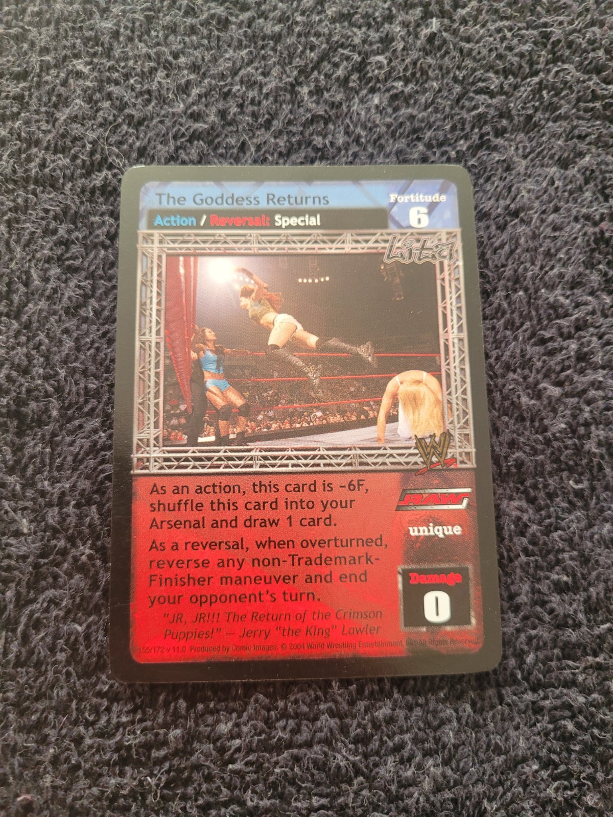 WWE/WWF Raw Deal CCG Lita Superstar 5 Card Set Sale. DDT, Canrana, Drop Kick