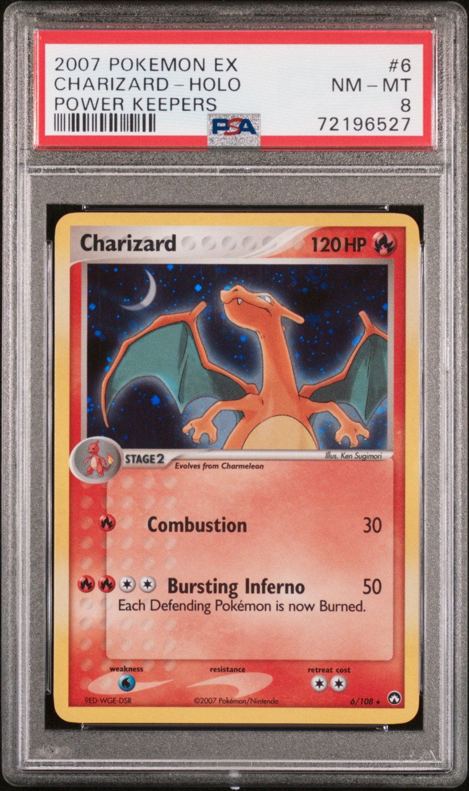 2007 Pokemon Charizard Holo Power Keepers 6/108 PSA 8 NM-MT