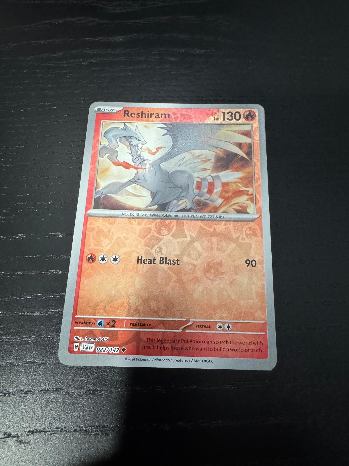 Reshiram 22/142 Uncommon Stellar Crown Pokemon Reverse Holo Near Mint