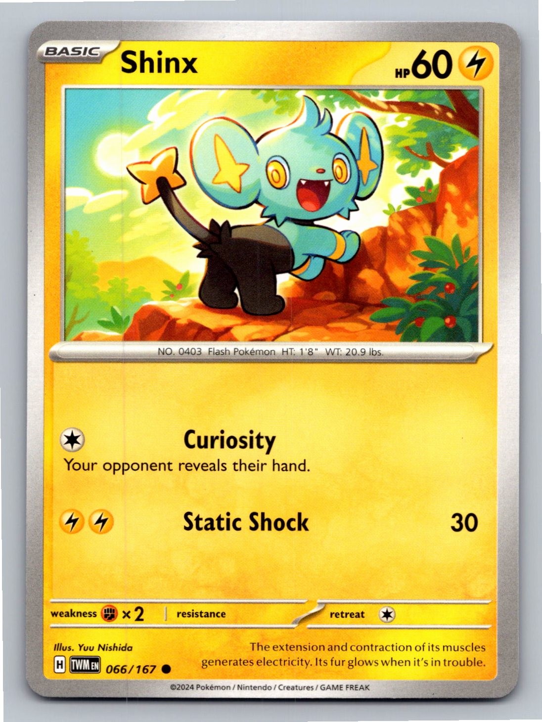 Shinx 066/167 Common Twilight Masquerade Pokemon Near Mint