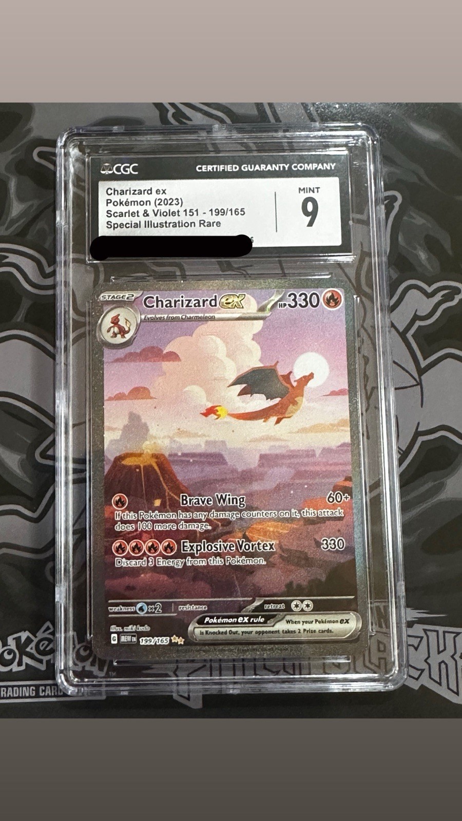 2023 Scarlet & Violet 151 Special Illustration Rare 199/165 Charizard ex CGC 9