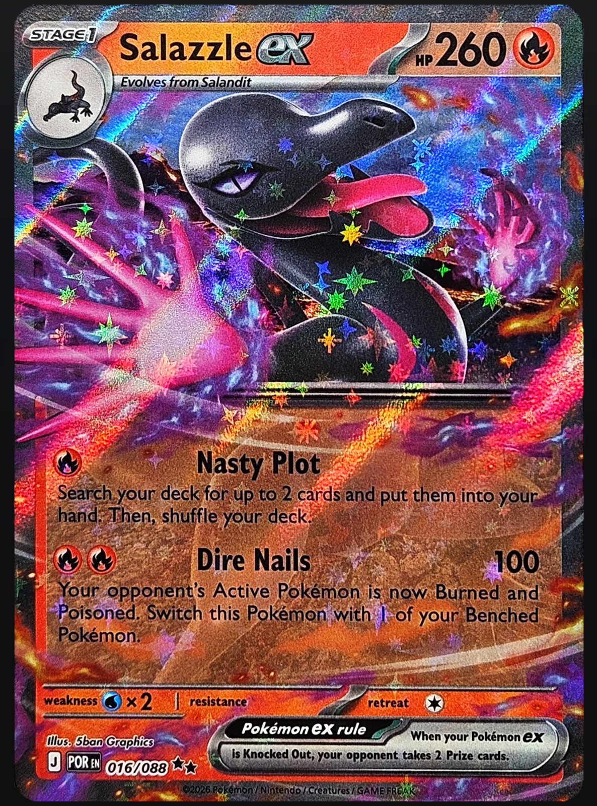 Pokemon Salazzle Ex POR 16/88 Double Rare Near Mint English