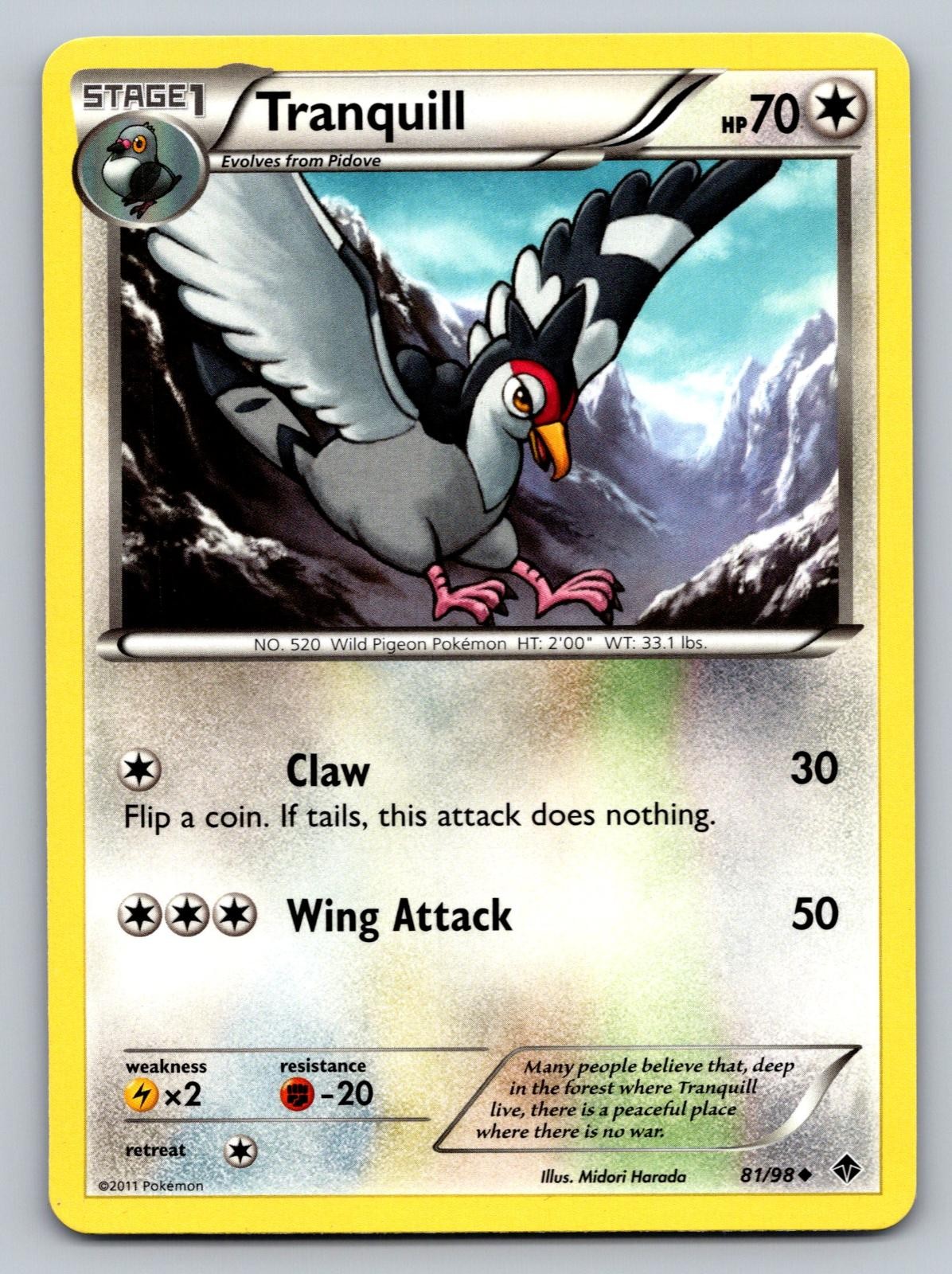 Tranquill 81/98 Uncommon Emerging Powers Pokemon Lightly Played