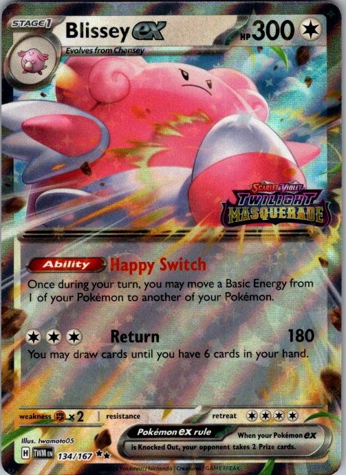 Blissey ex (Twilight Masquerade Stamped) Holo Double Rare 134/167 NM Iwamoto05