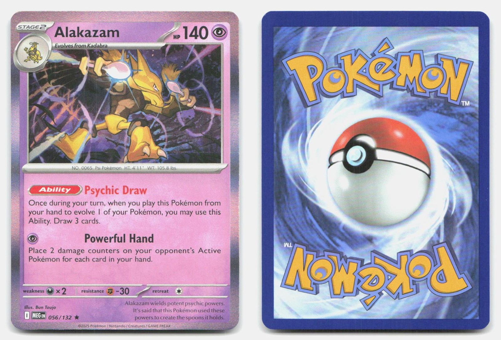 Alakazam 056/132 Rare Mega Evolution Pokemon Holo NM