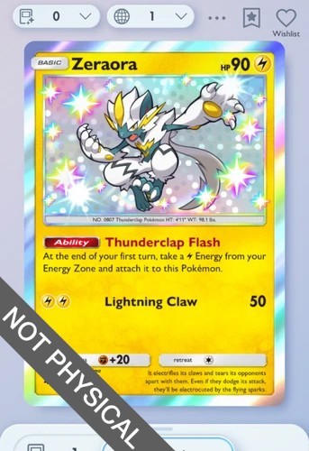 Pokemon TCG POCKET – Zeraora Shiny 1⭐, Mega-Rising, English