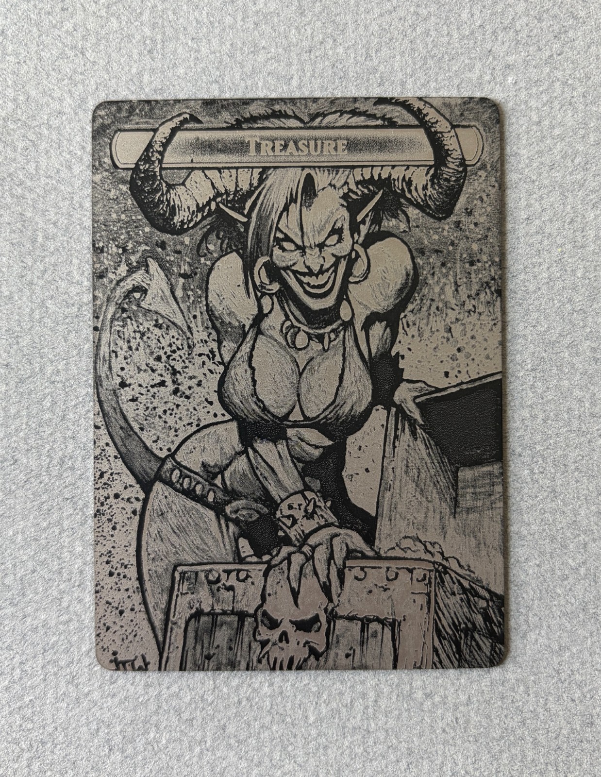 Magic MTG Assorted Laser Engraved Steel Token/Commander Anime Girls white_alters