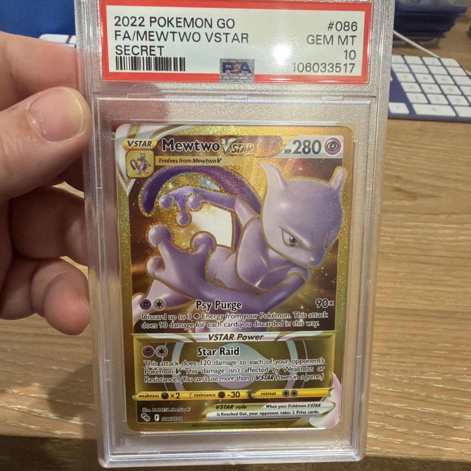 Pokemon GO Mewtwo VSTAR Secret Rare Holo 086/078 PSA 10 Pokemon TCG