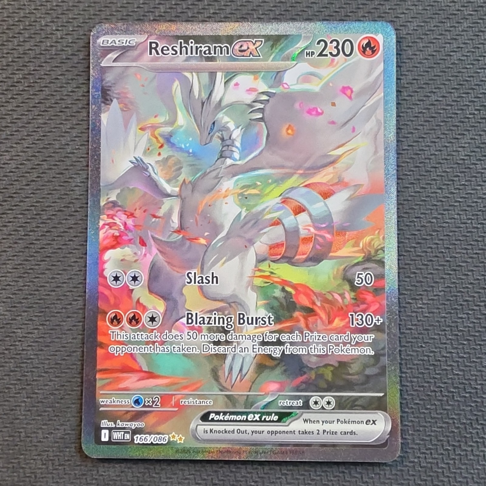 Reshiram EX 166/086 WHT Full Art Holo Rare English Pokemon TCG