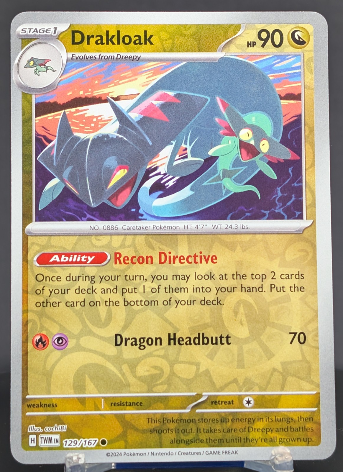 Pokemon Drakloak #129/167 English Twilight Masquerade Reverse Holo