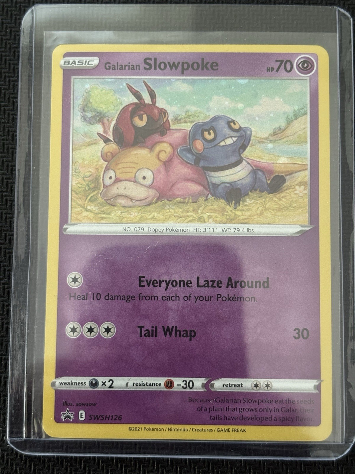 Pokémon TCG – Galarian Slowpoke Sword & Shield Promo SWSH126 Cosmo Holo – NM