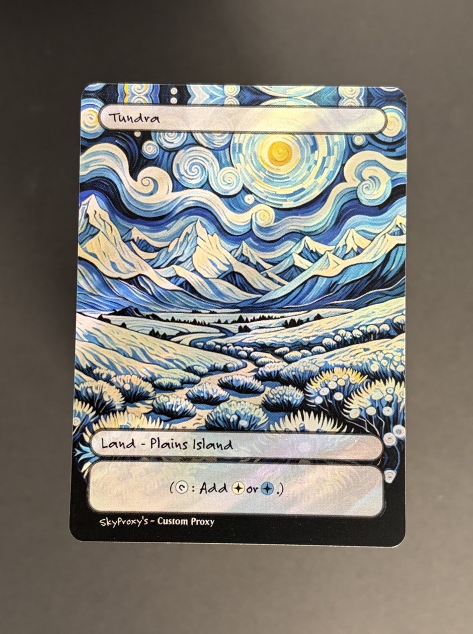 MTG – Tundra – Van Gogh SURGE FOIL Style – Card For EDH and Playtest