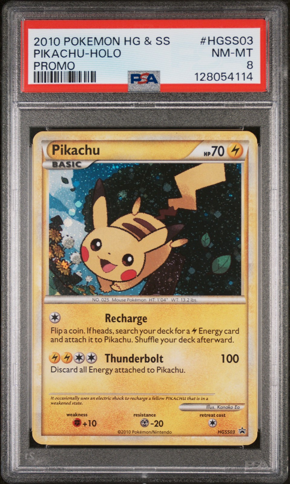 PIKACHU HOLO HGSS03/123 HEARTGOLD & SOULSILVER PROMO POKEMON PSA 8