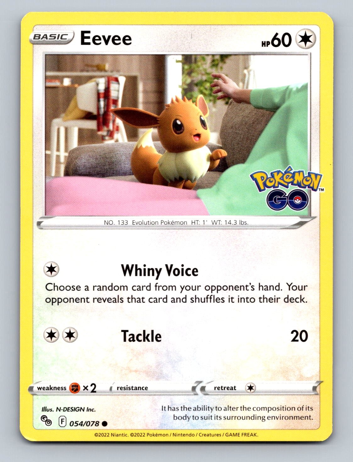 Eevee 054/078 Common Pokemon GO NM 2022 N-DESIGN Inc. Free Shipping