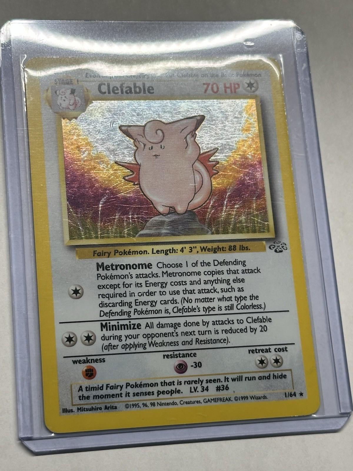 Pokémon TCG Clefable Jungle 01/64 Holo Rare Unlimited 70 HP EN