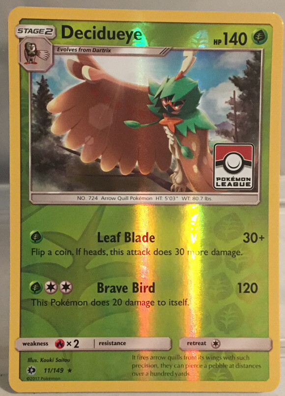 Decidueye Holo Reverse SM Pokémon League Promo In Never Played Condition!