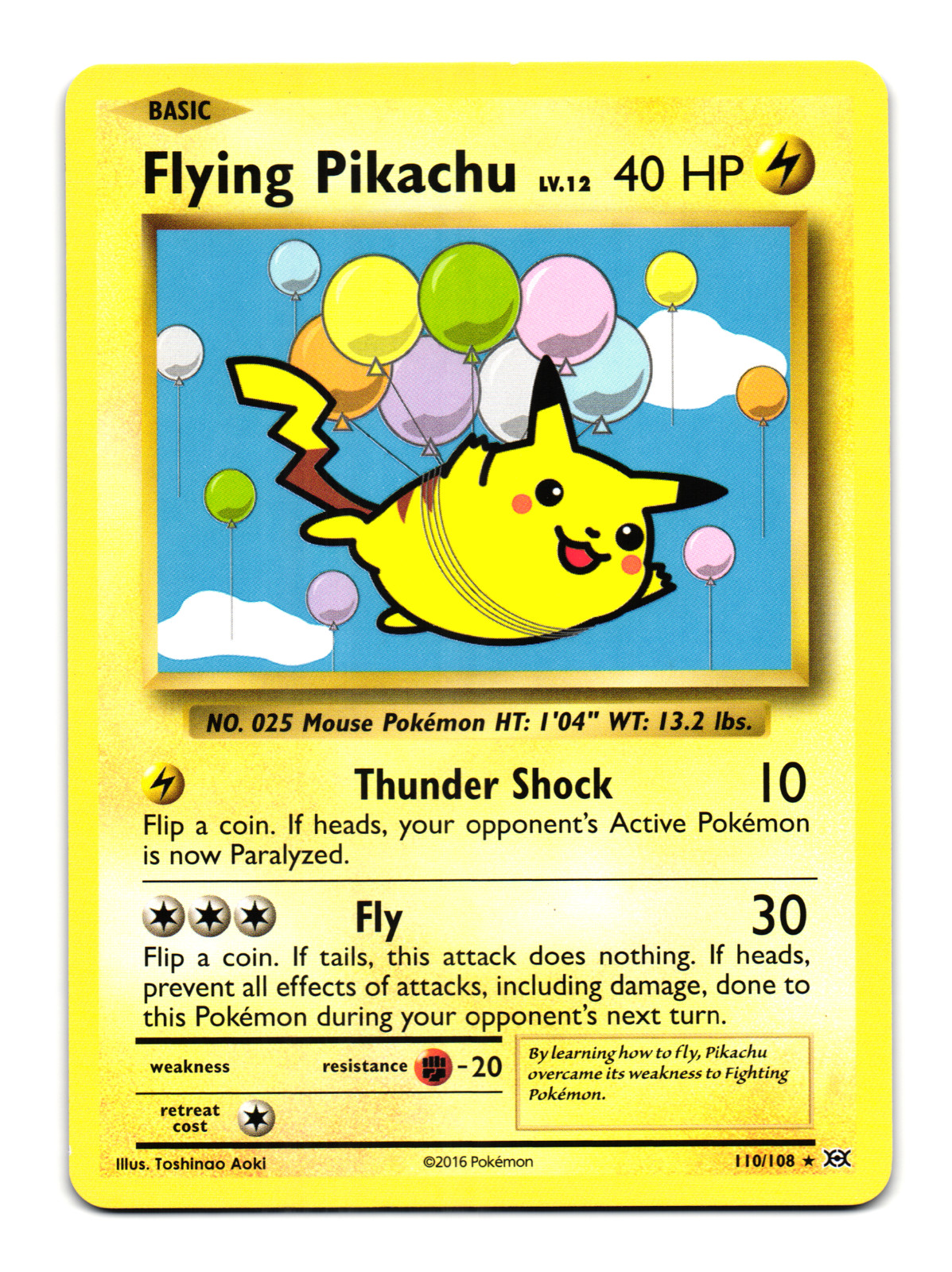 Flying Pikachu – 110/108 – Secret Rare , English Pokemon TCG Evolutions LP