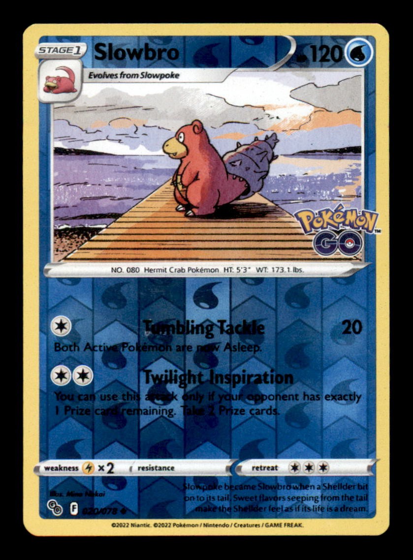 SLOWBRO 020/078 – REVERSE HOLO UC – POKEMON GO – NM/M