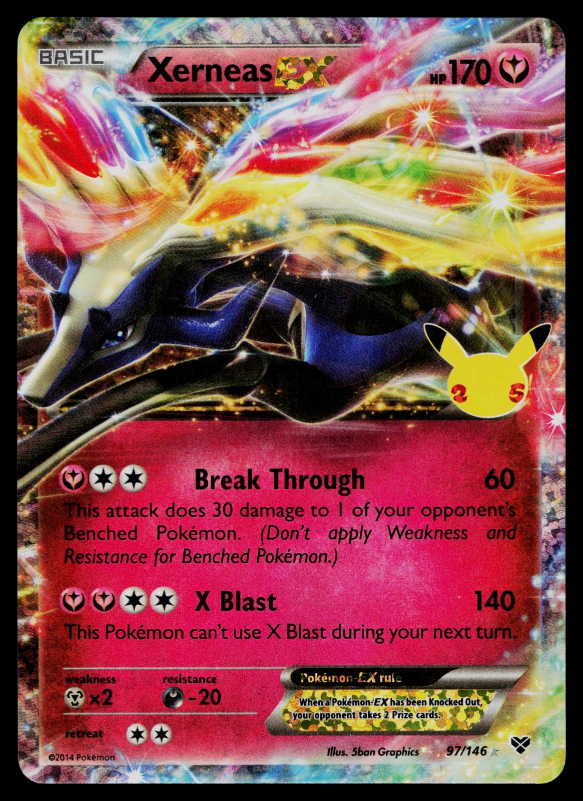 XERNEAS EX 97/146 CLASSIC COLLECTION CELEBRATIONS: CLASSIC COLLECTION POKEMON NM