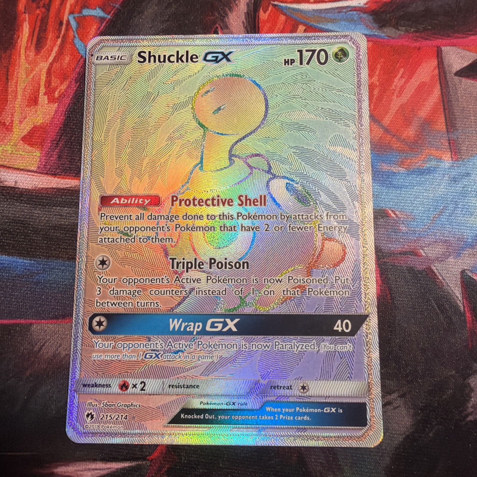 Pokemon Shuckle GX Hyper Rare Card 215/214 Lost Thunder Series