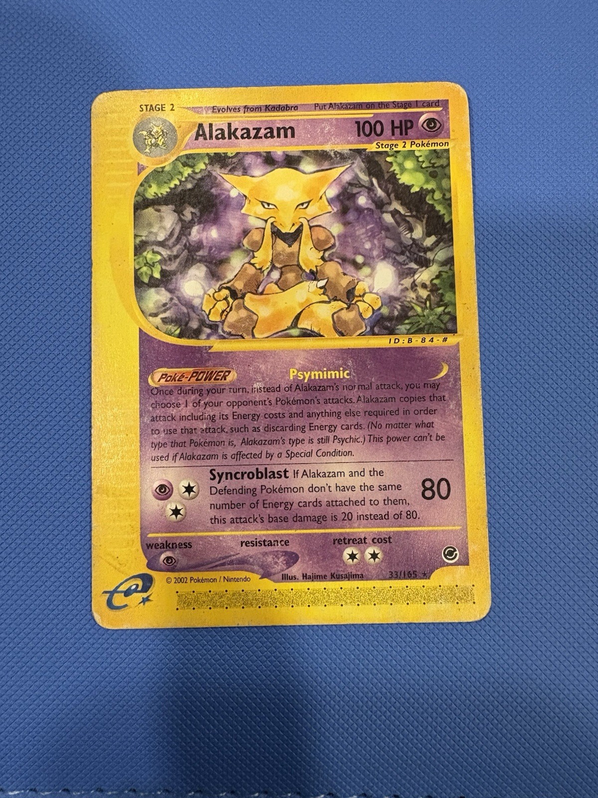 2002 Pokémon TCG Expedition Base Set Alakazam Non-Holo Rare Card 33/165