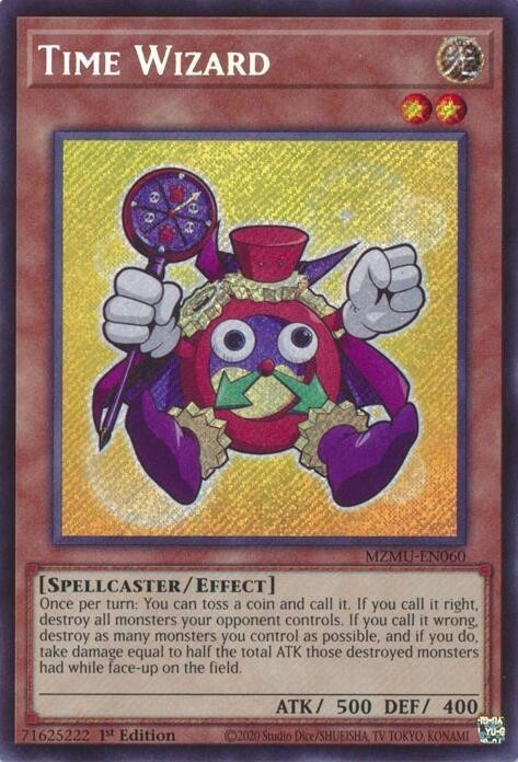 *** TIME WIZARD *** 1ST EDITION SECRET RARE (CHIBI) MZMU-EN060 YUGIOH!