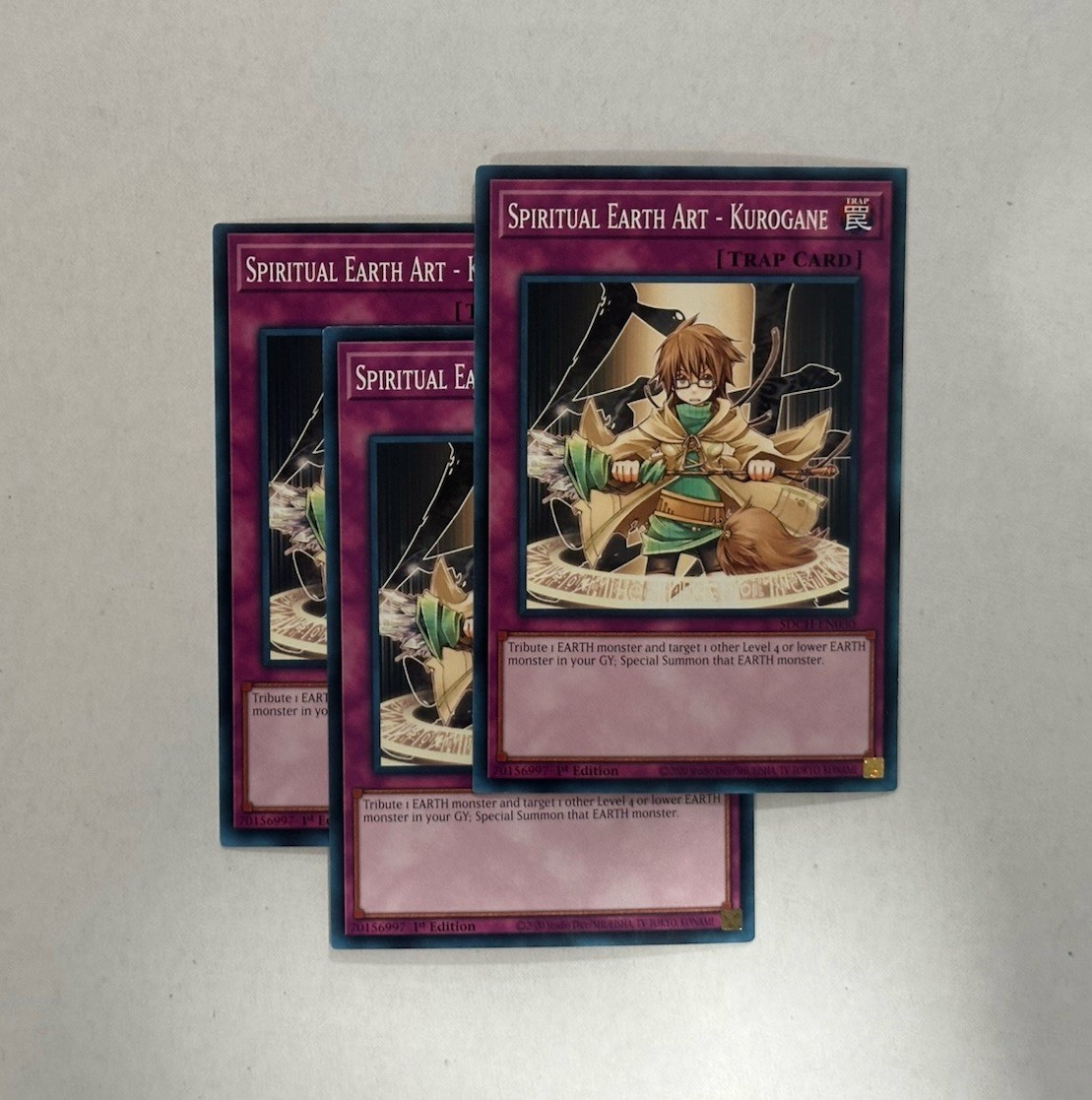3x Spiritual Earth Art – Kurogane – SDCH-EN030 – Common – 1st Edition NM Yugioh
