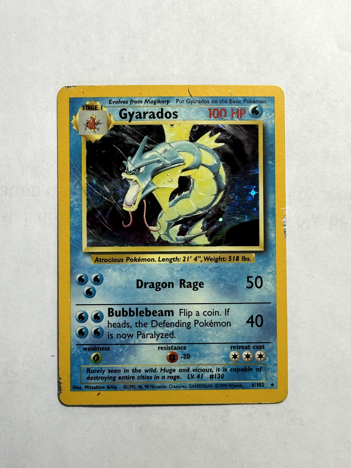 Gyarados 006/102 Base Set Holo MP – Pokemon Card TCG Vintage