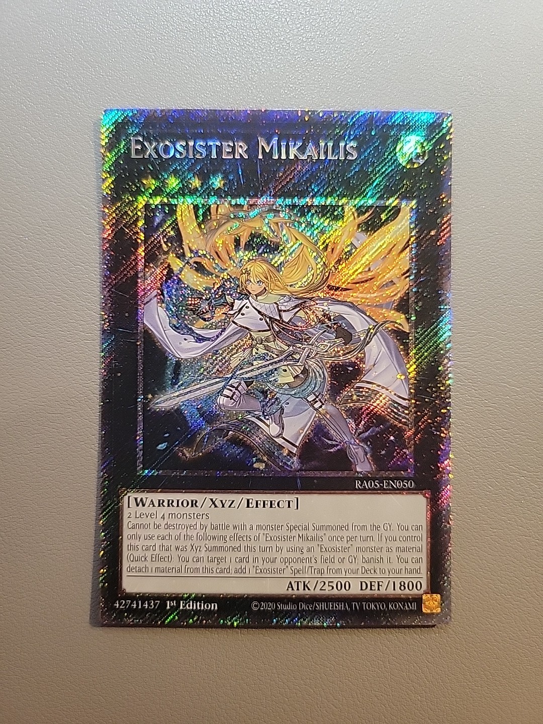 Yugioh! 1x Exosister Mikailis RA05-EN050 Platinum Secret Rare 1st Ed NM