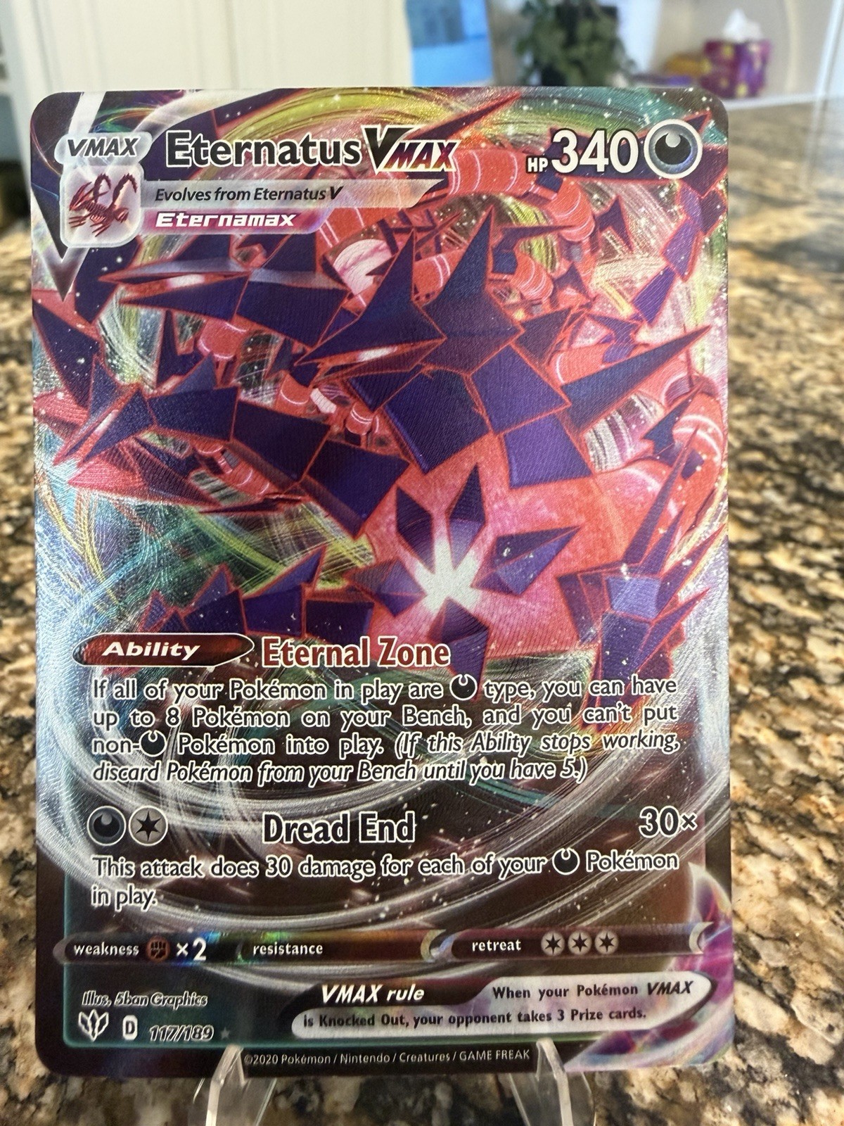 Eternatus VMAX 117/189 Swsh03: Darkness Ablaze Ultra Rare Holo EN 340HP