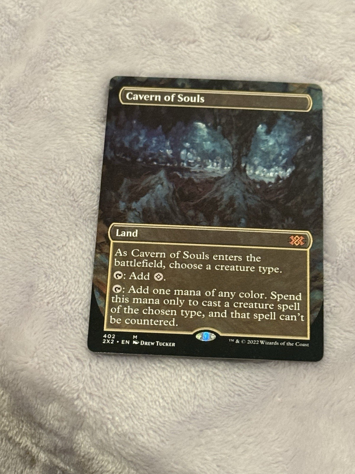 Cavern of Souls (Borderless) Double Masters 2022 Regular, Mtg PlayCard, Magic